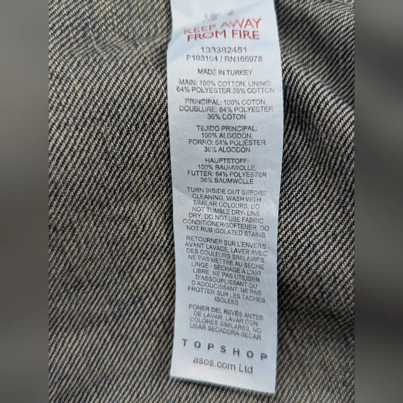 Topshop | Women's Denim Jean Mini Skirt | Split Slit Opening | Blue | Size 2 - Picture 9 of 10